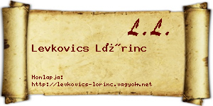 Levkovics Lőrinc névjegykártya